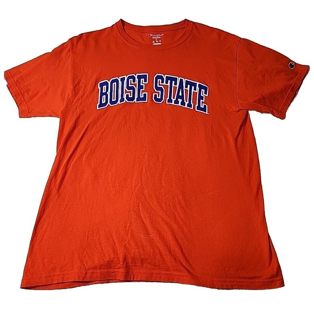 Champion Boise State Idaho University Orange Blue Graphic T-shirt Mens Medium